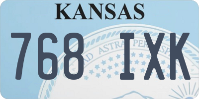 KS license plate 768IXK