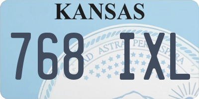 KS license plate 768IXL