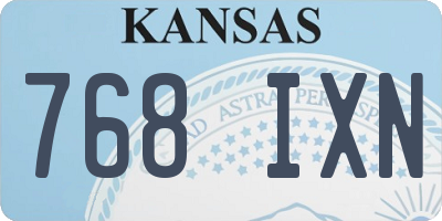 KS license plate 768IXN