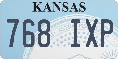 KS license plate 768IXP