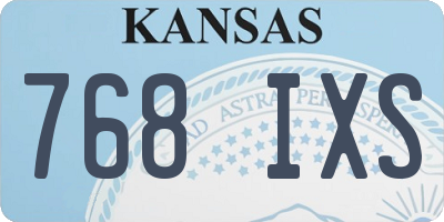 KS license plate 768IXS