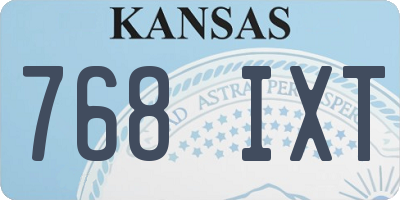 KS license plate 768IXT