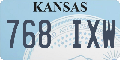 KS license plate 768IXW