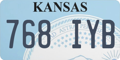 KS license plate 768IYB