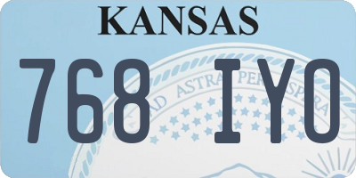 KS license plate 768IYO