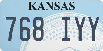 KS license plate 768IYY