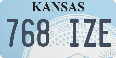 KS license plate 768IZE