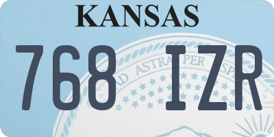 KS license plate 768IZR