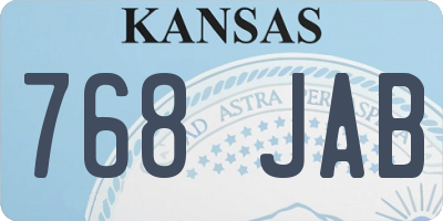 KS license plate 768JAB