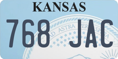 KS license plate 768JAC