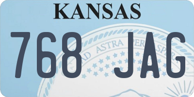 KS license plate 768JAG