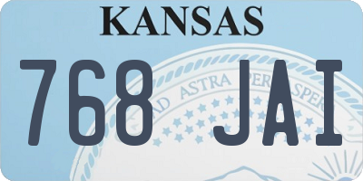 KS license plate 768JAI