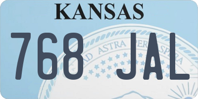 KS license plate 768JAL