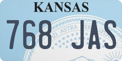 KS license plate 768JAS