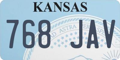 KS license plate 768JAV