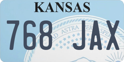 KS license plate 768JAX