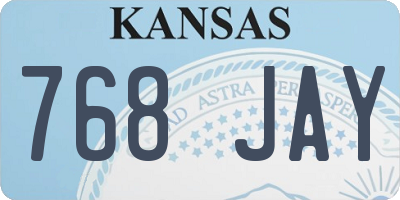KS license plate 768JAY