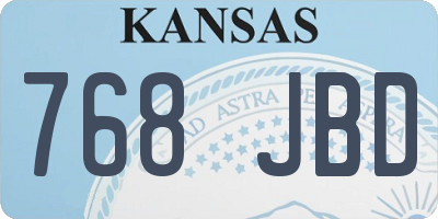 KS license plate 768JBD