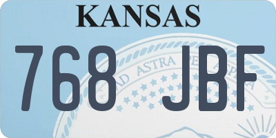 KS license plate 768JBF