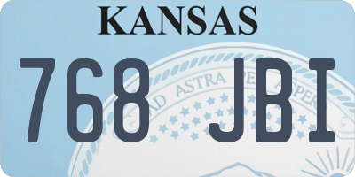 KS license plate 768JBI