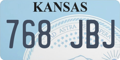 KS license plate 768JBJ