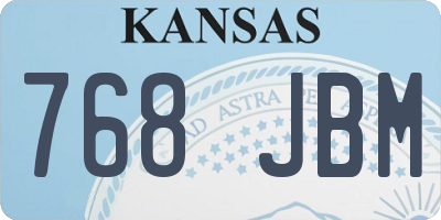 KS license plate 768JBM