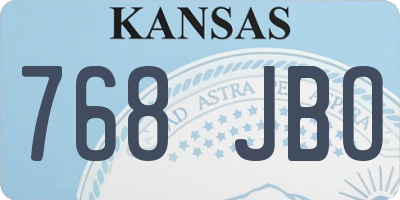 KS license plate 768JBO