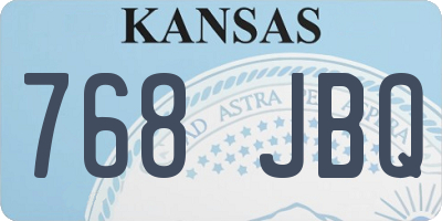 KS license plate 768JBQ