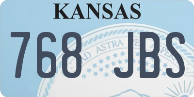 KS license plate 768JBS