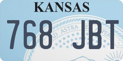 KS license plate 768JBT