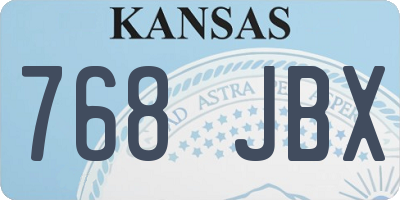 KS license plate 768JBX