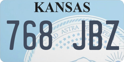 KS license plate 768JBZ
