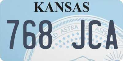 KS license plate 768JCA