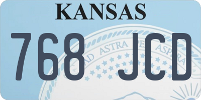 KS license plate 768JCD