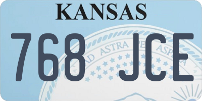 KS license plate 768JCE