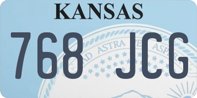 KS license plate 768JCG
