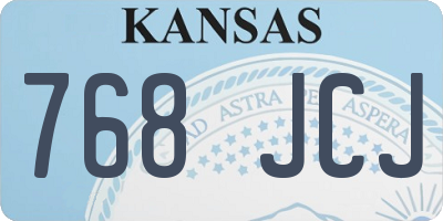 KS license plate 768JCJ