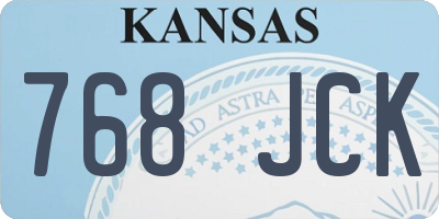 KS license plate 768JCK