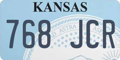 KS license plate 768JCR