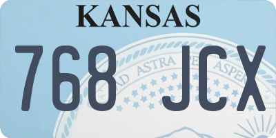 KS license plate 768JCX