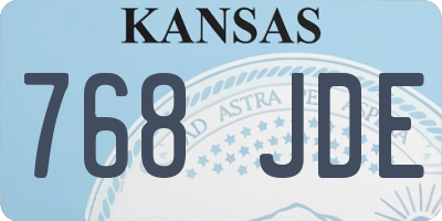 KS license plate 768JDE