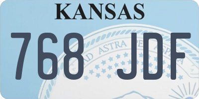 KS license plate 768JDF