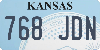 KS license plate 768JDN