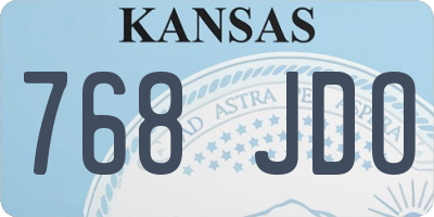 KS license plate 768JDO