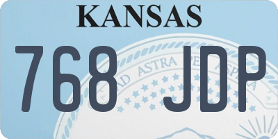 KS license plate 768JDP