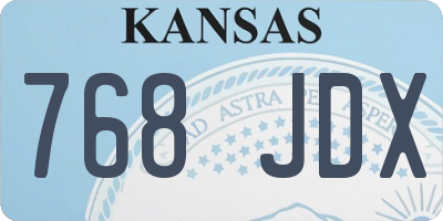 KS license plate 768JDX