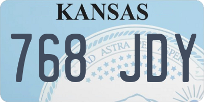 KS license plate 768JDY
