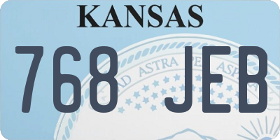 KS license plate 768JEB