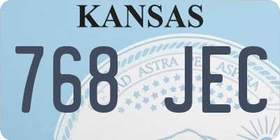 KS license plate 768JEC
