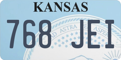 KS license plate 768JEI